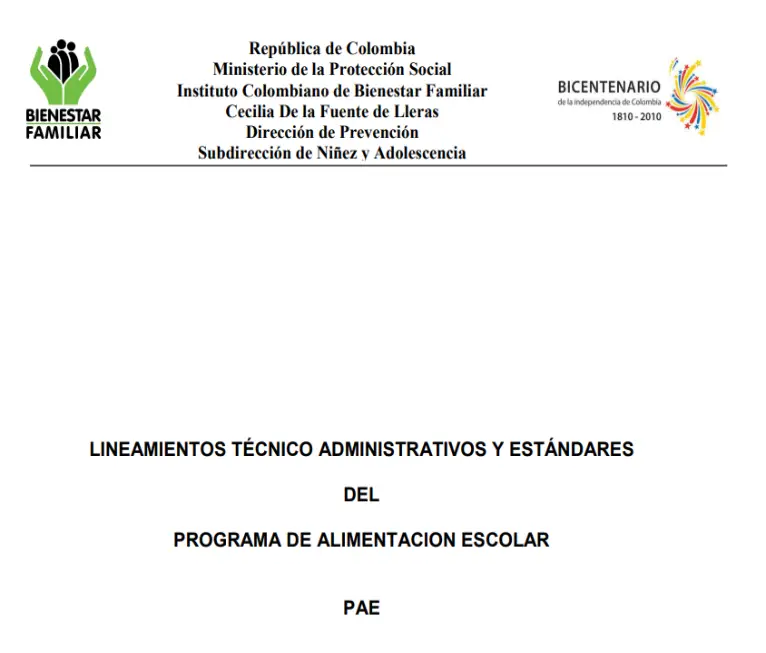 lineamientos pae