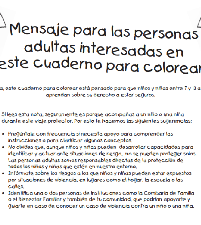 Libro para colorear sobre derechos niñas y niños