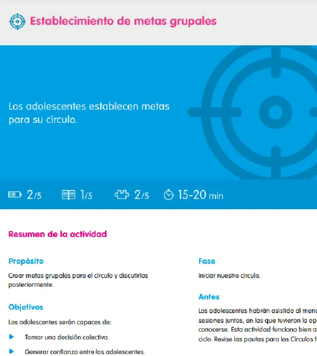 Metas Grupales Establecimiento de metas grupales | Territorios amigos de la niñez